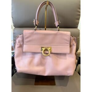 Authentic Salvatore Ferragamo Gancini Sofia Hand Bag Leather COA Included